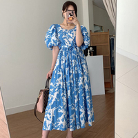 Vestido tênis midi vintage emagrecedor gola quadrada, vestido tênis costas abertas solto manga lanterna verão 2021