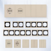 Interruptores y Enchufes de Pared WESA Ultrafinos con Botón Pulsador de 1/2/3 Vías, Enchufe Europeo de 1/2 Vía, Combinación Libre, Diseño Moderno de Lujo