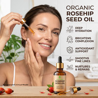 Huile de graines de rose musquée pour les soins des cheveux, de la peau et du visage, non raffinée, pressée à froid, huile de support naturelle à base de plantes, pour les cosmétiques