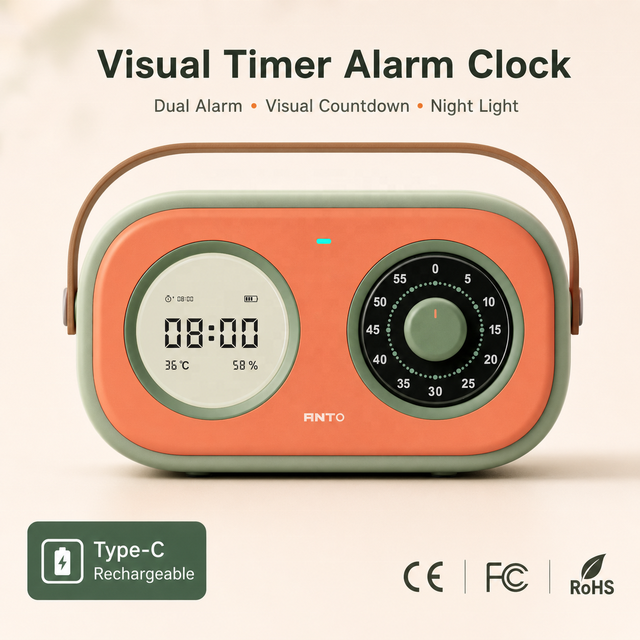 OEM Pomodoro Visual Timer Digital Desk Clock with Knob Countdown Study Focus Timer for Kids