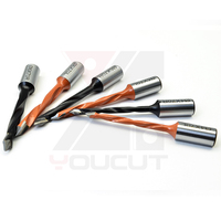 Foret monobloc à trou traversant 4/5/6 mm de longueur de coupe x 70 mm, en carbure monobloc, pour perçage profond, à rotation gauche/droite