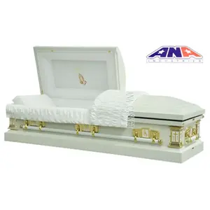 ANA beyaz krep iç çelik Metal lüks cenaze Wuxi tabut ve satılık tabut