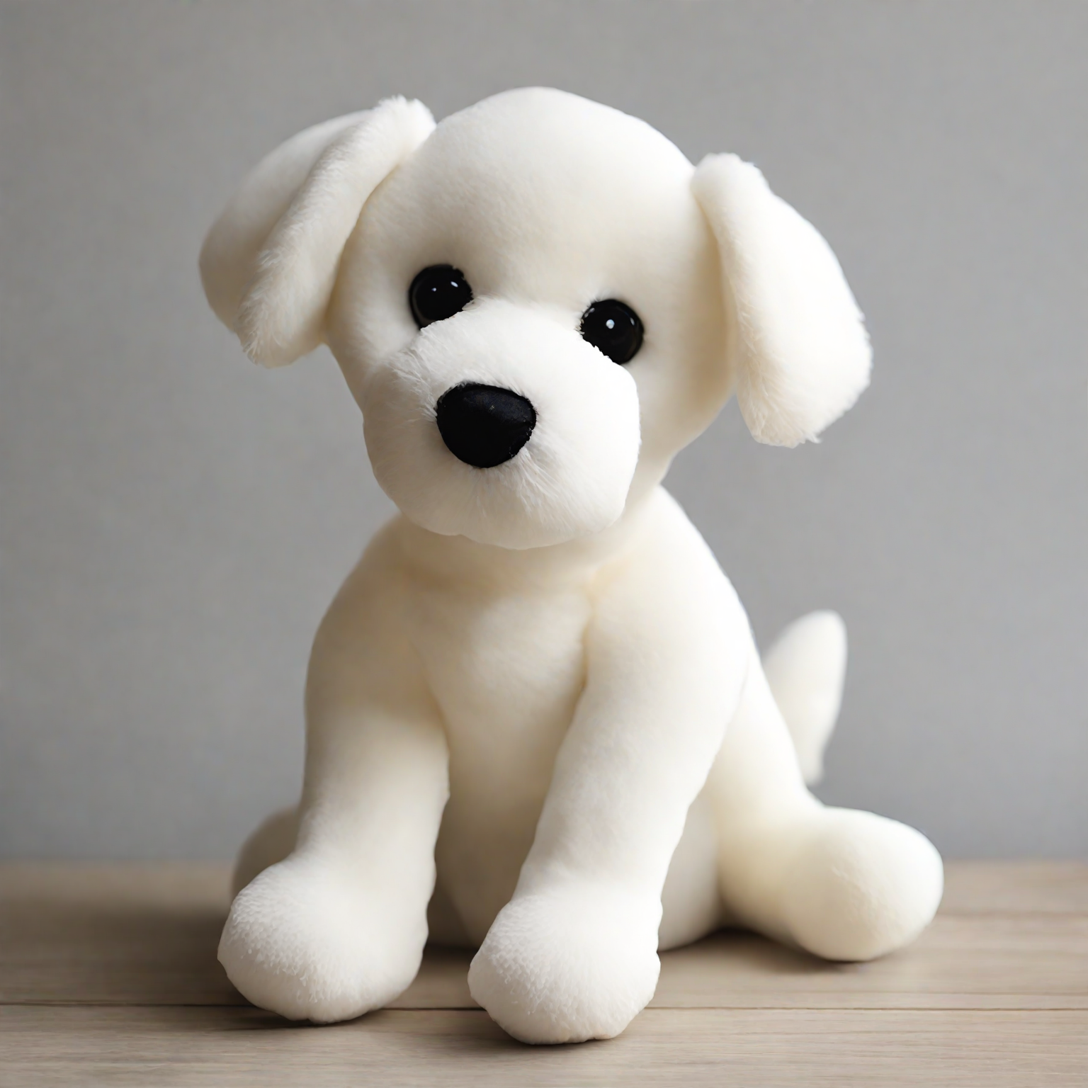 Custom Knuffeldier Hond Knuffel Schattige Realistische Witte Puppy Hond Knuffel Plushie