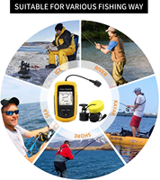 Alarme 100M Sonar portable Détecteur de poissons 45 degrés Sonar Coverage Echo Sounder Alarm Transducer Lake Sea Fishing