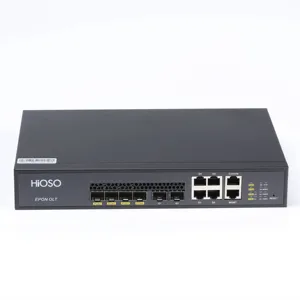 HiOSO OLT披萨盒4型SFP PON端口EPON OLT，带4 px20 +++ Pon Sfp模块1AC + 1DC电源