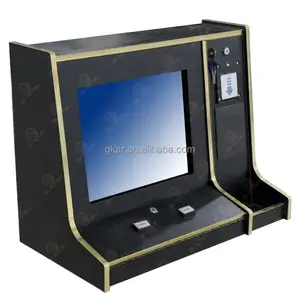 Mini sikke işletilen Bar üst ahşap makine 19/22 "dokunmatik ekran POG oyun kabine