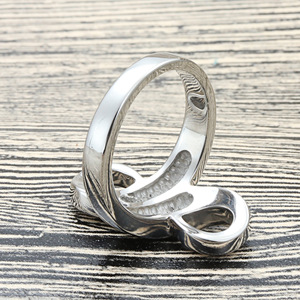 Musical Symbol <b>Ring</b> Titanium Steel Hollow Figure 8 Women's Punk Style Retro Gift Size 27 - Product Image 2