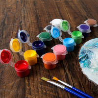 Gxin K001B Kit de 12 Pots de Peinture Acrylique 5ml Couleurs Fluorescentes Outils de Dessin pour Enfants Peintures Artistiques Acryliques