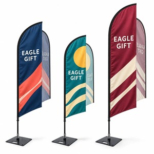 Bandera de Playa con Logotipo Personalizado, Bandera Promocional Publicitaria en Forma de Lágrima, Bandera de Pluma Personalizada para Exteriores - Product Image 1