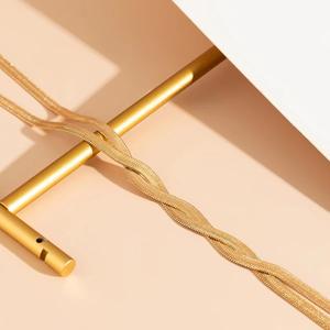 长蛇链流苏项链时尚18k镀金双链不锈钢项链 - Product Image 6