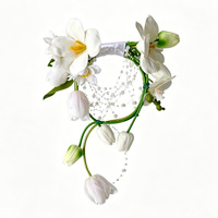 Buket Bunga Tulip Vintage Elegan Gaya Korea 38cm, Sutra Mutiara, untuk Perlengkapan Fotografi Pernikahan, Hadiah