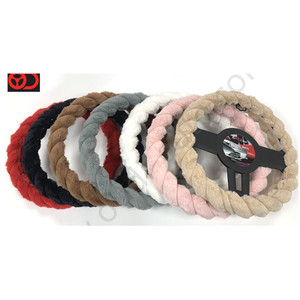 Housse de <span class=keywords><strong>volant</strong></span> de voiture chaude en peluche <span class=keywords><strong>38</strong></span> <span class=keywords><strong>cm</strong></span> élastique chaud antidérapant housse de <span class=keywords><strong>volant</strong></span> housse de protection hiver - Product Image 1