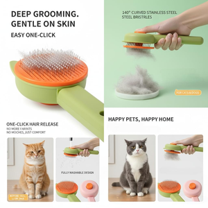 Cat and <b>Dog</b> Special Floating Hair Deep Brush and Hair Cleaning Comb, One-<b>button</b> Release <b>Button</b>, Pet Grooming Tools and Supplies - Product Image 3