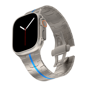 Keepwin Sắt Người Đàn Ông Phong Cách Titan Trung Tâm Dòng Đồng Hồ Ban Nhạc Kim Loại Bướm Khóa Dây Đeo Cho Apple Iwatch Đồng Hồ 4 5 6 7 8 9 Siêu - Product Image 5