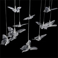 Candelabro de mariposa acrílico para boda, decoración de techo navideño para ventana de compras, Diseño de escalera para salón
