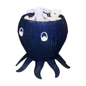 Octopus Shaped Wicker <b>Storage</b> <b>Basket</b> Handmade Decorative <b>Toy</b> Bin For Living Room Stuffed Plush <b>Storage</b> - Product Image 5