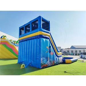 Toboggans aquatiques gonflables populaires Octopus Aqua Park avec <span class=keywords><strong>piscine</strong></span> détachable, château <span class=keywords><strong>gonflable</strong></span> coloré, toboggans aquatiques - Product Image 2