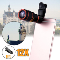 Usine directe de haute qualité 12X téléobjectif Clip universel professionnel sur objectif de caméra de téléphone portable pour les voyages en plein air