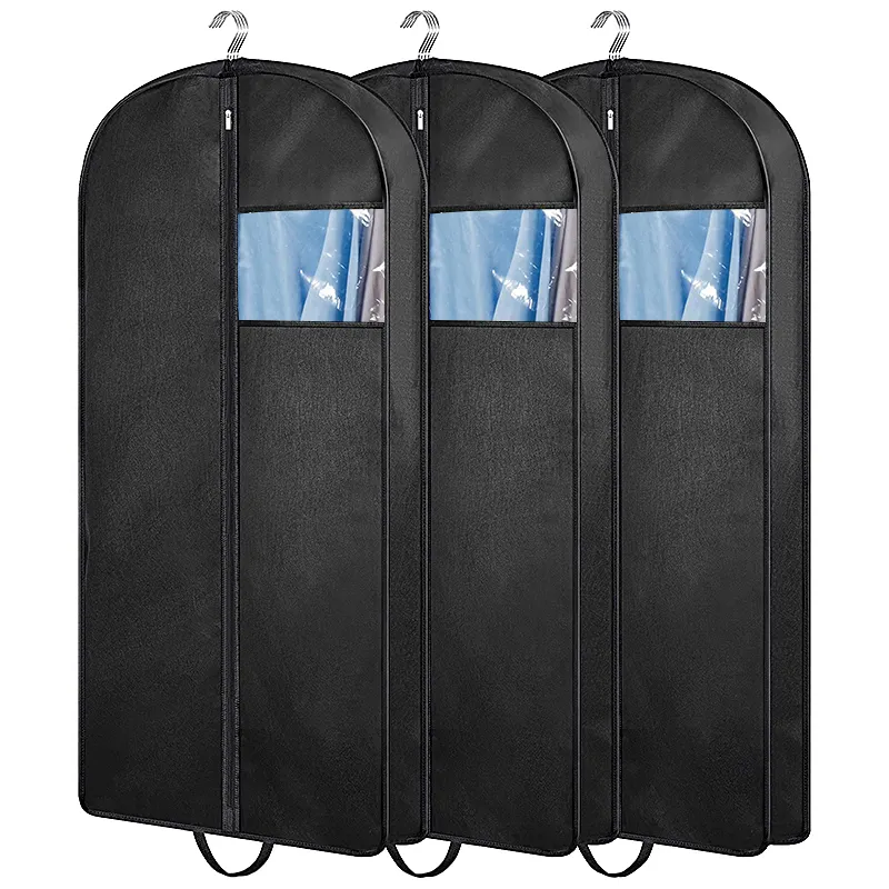43" Gusseted Hanging Garment Bags Travel Suit Bag for Men Suit Cover With Handles