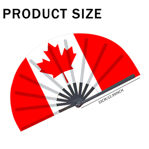 Abanicos Plegables de Bambú con la Bandera de Canadá al por Mayor, Abanico de Mano para Carnaval, Boda, Festival, Fiesta, Agencia de Viajes - Product Image 4