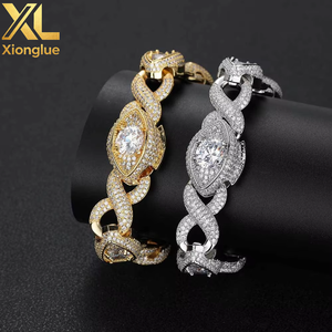 Hip Hop Eye of Horus Cuban <b>Chain</b> 15MM <b>Iced</b> <b>Out</b> CZ Zircon Eyes Shape Big Diamond Cuban Link <b>Chain</b> Bracelet Necklace - Product Image 3