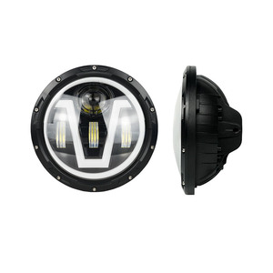 Phổ 12-80V 7 inch xe máy Đèn pha trắng đèn pha + vàng DRL IP67 chống thấm nước chống sương mù LED Đèn pha - Product Image 3