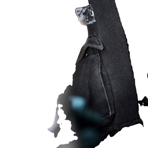 Yingling เสื้อฮู้ดสีดำโอเวอร์ไซส์แบบมีซิปเสื้อฟลีซแบบสตรีท - Product Image 6