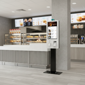 त्वरित सेवा रेस्तरां और फास्ट फूड के लिए KH-2730 ऑल-इन-वन टच स्क्रीन 27 इंच स्व-ऑर्डर कियोस्क - Product Image 1