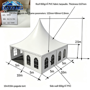<span class=keywords><strong>Carpa</strong></span> Pagoda Versátil de 6x6m con Estructura de Aleación de Aluminio y Techo de PVC para Bodas y Ferias Comerciales al Aire Libre con <span class=keywords><strong>Cortinas</strong></span> - Product Image 1