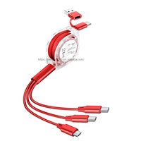Câble de charge rapide rétractable 3-en-2 USB-C/Micro USB personnalisé avec conducteur en cuivre pur pour téléphones Android