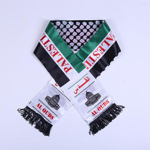 En gros 14*130cm Satin Drapeau Palestinien Écharpe EAU Palestine Soudanais <span class=keywords><strong>Arabe</strong></span> Saoudien Irak Châle Impression Numérique Fête Nationale - Product Image 5