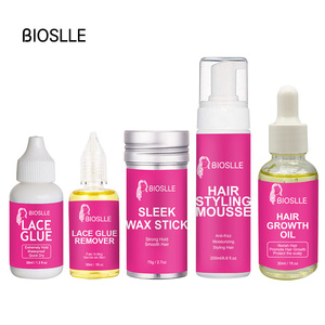BIOSLLE <span class=keywords><strong>Kit</strong></span> de Soins Capillaires Personnalisé avec Logo : Huile Nourrissante, Cire Coiffante en Stick, Mousse Coiffante, Colle pour Perruques - Product Image 1