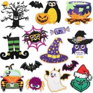 Parches Bordados Personalizados de Halloween, Insignias de Fieltro No Tejido Termoadhesivas para Decoración de Disfraces de Festival - Product Image 1