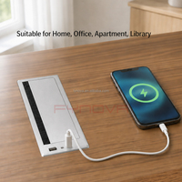 Boîtier de passage de câbles encastrable en alliage d'aluminium avec 2 ports USB-A et 1 port de charge USB, organisateur de câbles de bureau pour le bureau