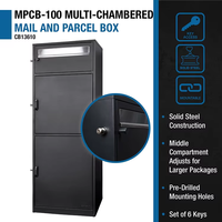 Boîte à colis extérieure sur pied en acier sur mesure JH-Mech Advanced Push Lock & Patented Shelf pour colis volumineux