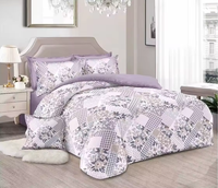 Parure de lit de luxe 4 pièces en coton 100% de haute qualité, imprimée numériquement, taille King, avec housse de couette personnalisée