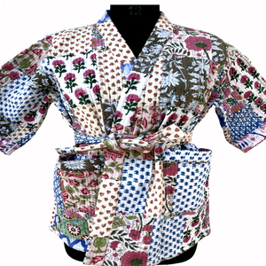 2026 Indian Handmade Women's Printed Breathable Reversible <b>Quilted</b> Fleece <b>Jacket</b> with Button Closure Short Winter Coat - Product Image 2