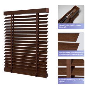 2 "thân thiện với môi bằng gỗ Rèm Venetian không dây điều khiển ánh sáng tự động được xây dựng trong cửa chớp cửa sổ cho sử dụng hàng ngày khách sạn nhà - Product Image 6