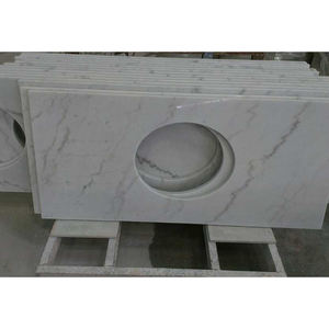 Vanity Tops de mármol blanco moderno a precios competitivos Granito artificial para uso en hoteles Vanidades de baño elegantes fabricadas en Malasia - Product Image 4