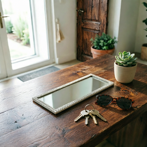 Plateau miroir rectangulaire compact de luxe en cristal, élégant centre de <span class=keywords><strong>table</strong></span> pour fêtes, banquets, hôtels et décoration intérieure - Product Image 2