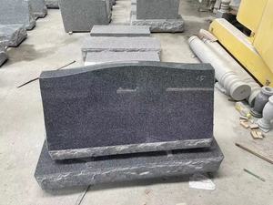 Commerciale stile americano monumento in pietra tombale in granito nero elegante sofisticato realizzato in marmo resistente per uso commemorativo del giardino - Product Image 3