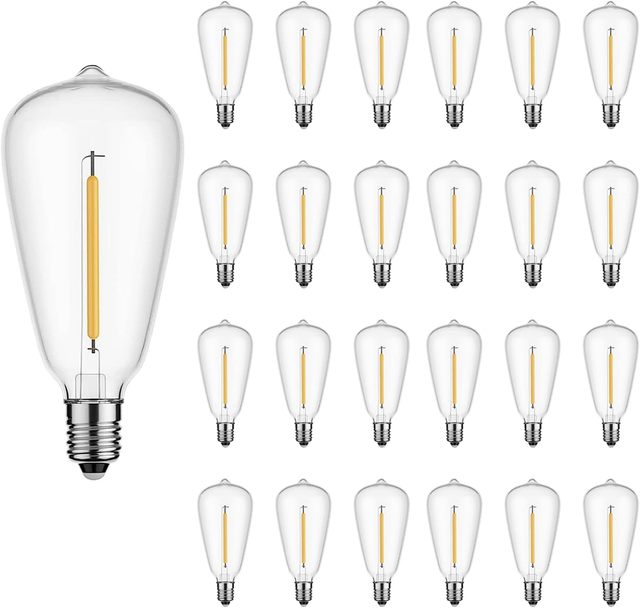 ST38 LED Filament Replacement Bulbs, E12 Screw Base Shatterproof Bulbs, for Indoor and Outdoor Lighting Strings, Edison Bulbs,