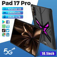 Tablet Gaming Pad 17 Pro 5G 16GB+1TB 10.1 Inci Android 15 Deca Core Kamera 18MP+32MP Layar 2560x1600