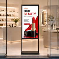 Pantalla LCD de Alta Luminosidad para Escaparates, Kiosco de Señalización Digital con Soporte para Piso, Fabricante de Pantallas Publicitarias para Tiendas