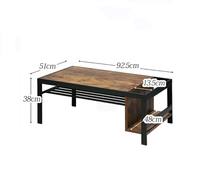 Table basse rectangulaire avec pied en métal table basse avec espace de rangement pour mobilier de salon table à thé