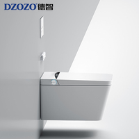 Cuvette de toilettes murale allongée en céramique pour hôtel avec siège chauffant, télécommande, séchage à l'air et évacuation en S