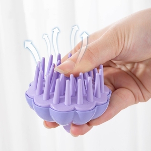 FIORTIA 2026 Brosse à shampooing en forme de citrouille à dents souples, double usage humide/sec, brosse de massage du <span class=keywords><strong>cuir</strong></span> <span class=keywords><strong>chevelu</strong></span> à coussin d'air pour hommes et femmes, usage domestique - Product Image 6