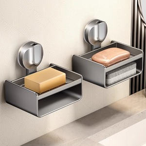 Jabonera de Aluminio Shu Zheng, Soporte de Pared Rectangular con Drenaje Automático, Estante para Baño - Product Image 1