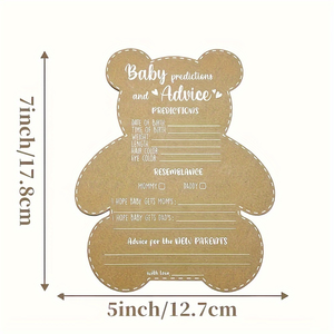 Großhandel Kraftpapier Junge oder Mädchen Babyparty-Spiele Aktivitäten-Karten Bärenförmige Vorhersage- und Ratskarten - Product Image 2