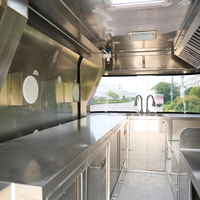 Kits modulaires multi-formats à changement rapide en acier inoxydable pour camions de restauration mobiles, pour le petit-déjeuner, le café, le barbecue, les bonbons et les chips, installation rapide en une journée